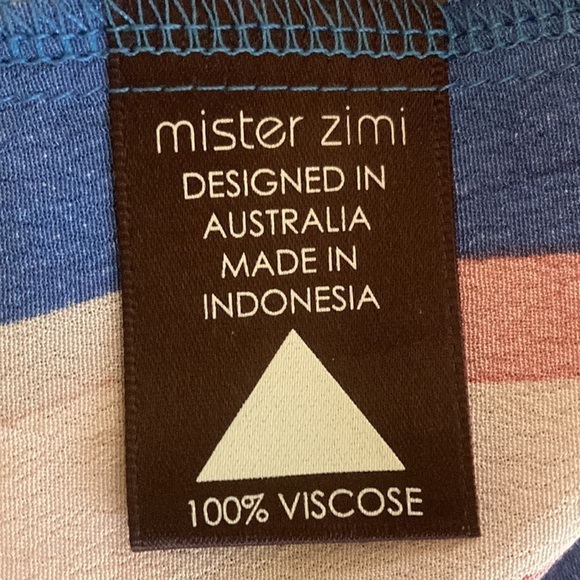 Mister Zimi Cami Tank Top in Blue Sky Aztec Zanzibar Collection Flowy Boho Shell - Picture 6 of 9